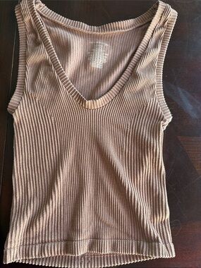 Free people intimately Ribbed V-Neck Tank Top in Taupe